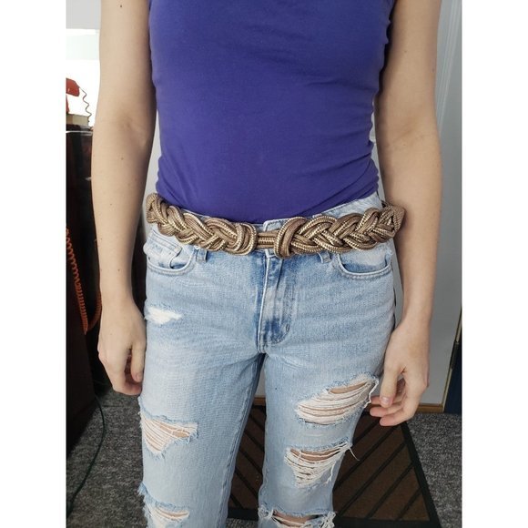Vintage‎ 80s Braided Waist Belt - Picture 1 of 3